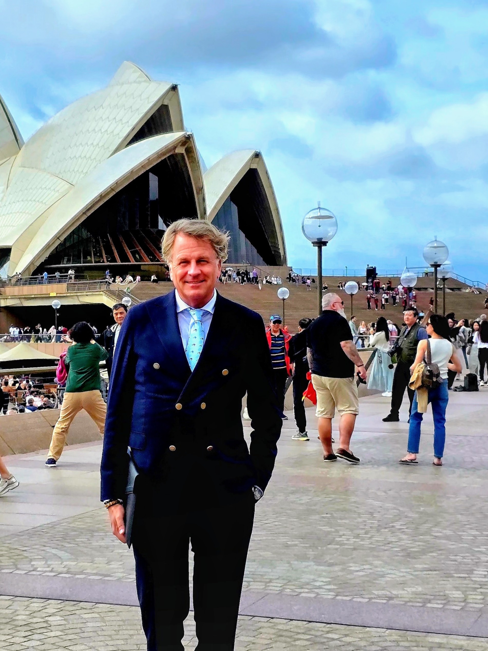 Lars Carlstrom in front of the Sydney Opera House