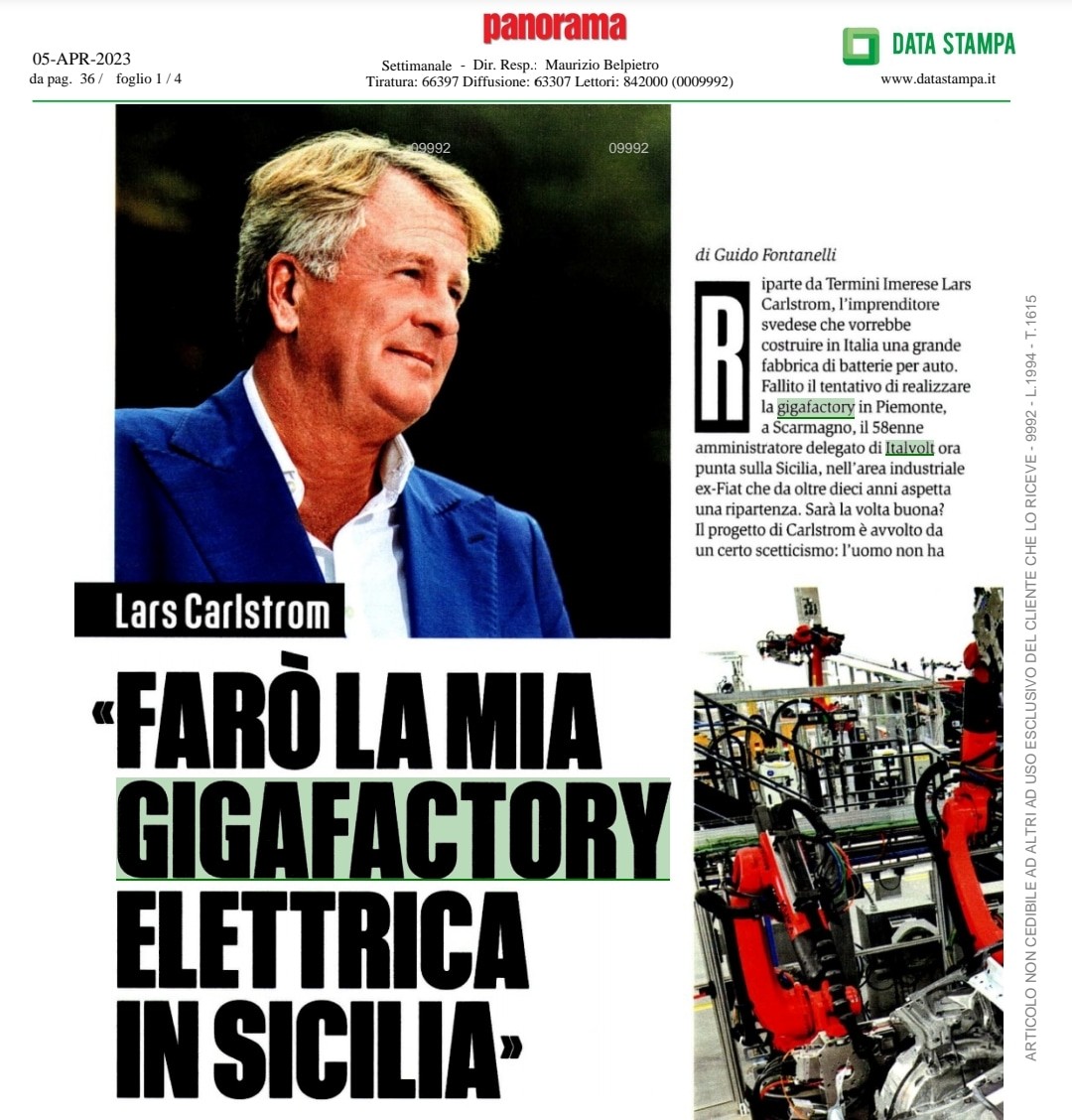 Panorama magazine clipping featuring Lars Carlstrom, by Guido Fontanelli